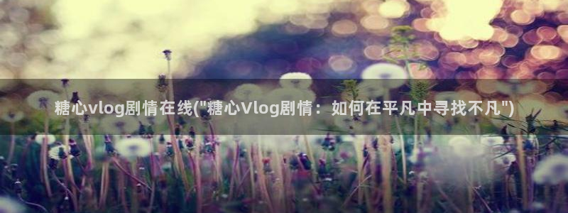 糖心vlog违法不:糖心vlog剧情在线